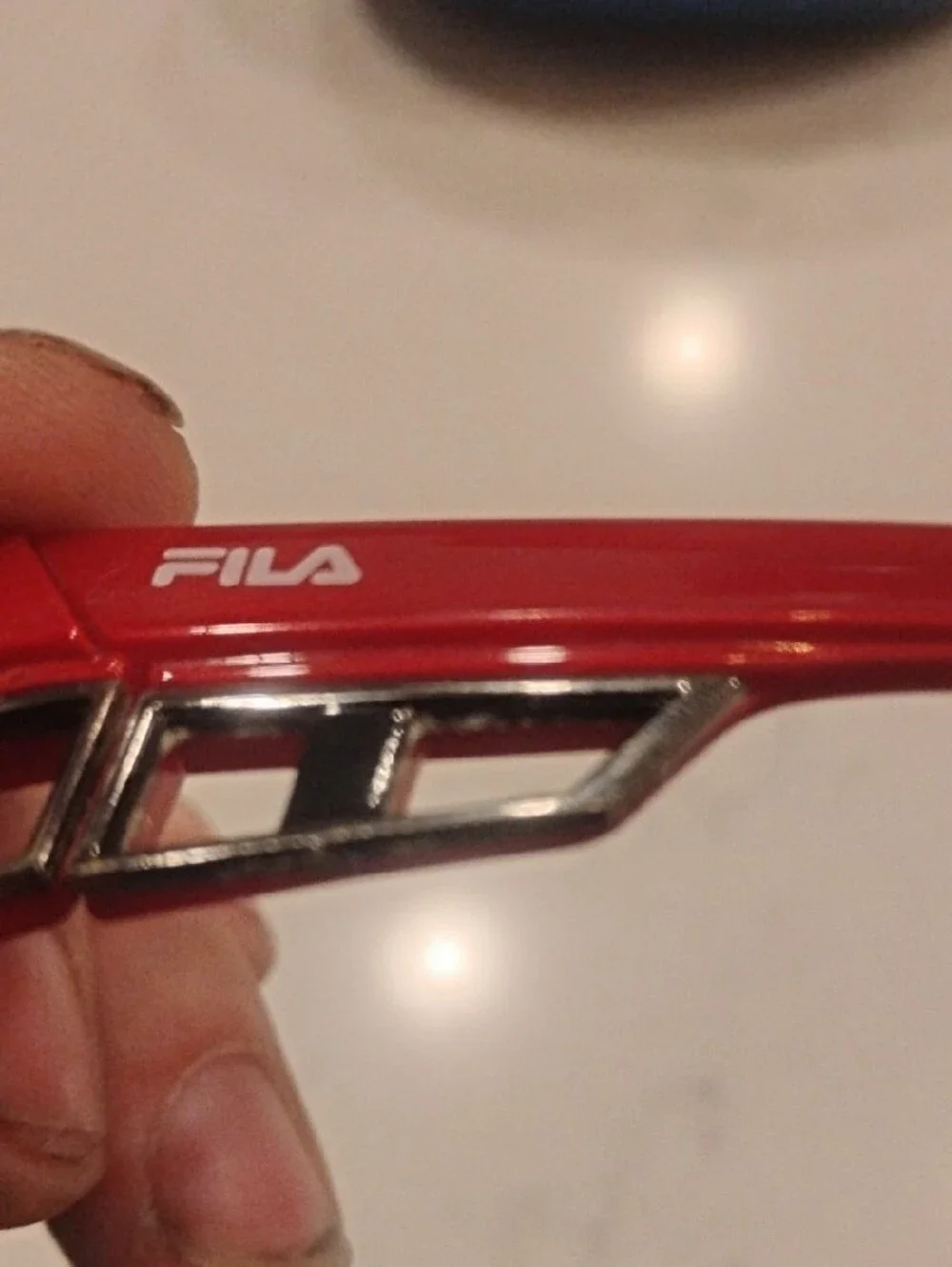 Vintage Fila Half Rim Sunglasses Red With Dark Gray Lenses